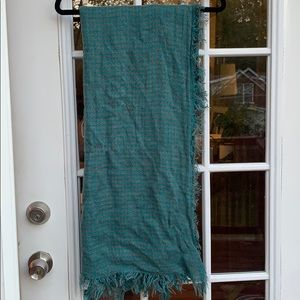 Large Grey and Teal Blanket Scarf